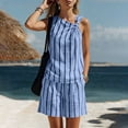 thumbnail image 4 of Dpjklzsn Women's Striped Two Piece Shorts Set, Sleeveless Knot Top and Elastic Waist Shorts Summer Outfit, 4 of 8