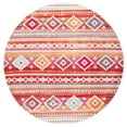 thumbnail image 5 of SAFAVIEH Montage Ashley Geometric Indoor/Outdoor Area Rug, Red/Fuchsia, 6'7" x 6'7" Round, 5 of 10