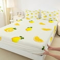 thumbnail image 3 of Feelyou Yellow Lemon Child Twin Sheet Sets, Cartoon Fresh Fruit Twin Fitted Sheet, Yummy Food Flat Sheet, Lightweight Room Decor, 3 Pieces, 3 of 7