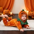 thumbnail image 6 of Ulanda Baby Halloween Pumpkin Romper Unisex Infant Long Sleeve Orange Hooded Jumpsuit (Orange, 4-5 Years), 6 of 6