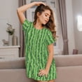 thumbnail image 3 of Kdxio Chemise de Nuit pour Femmes à Imprimé Cactus, Manches Courtes, Décontractée, Ample et Confortable, 3 of 6