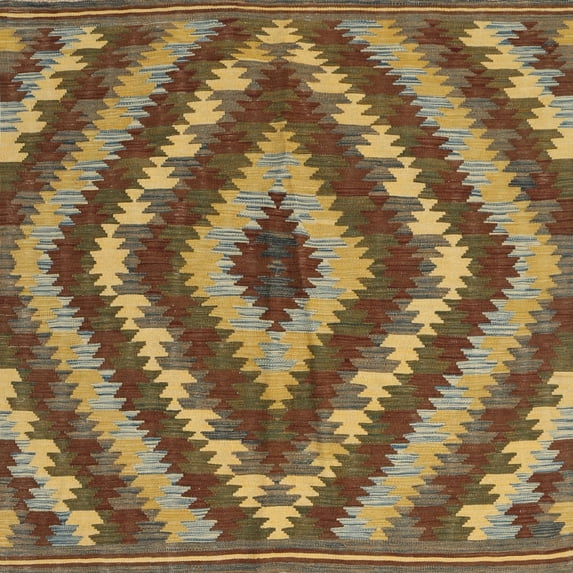 Ahgly Company Machine Washable Indoor Square Contemporary Saddle Brown Area Rugs, 6' Square