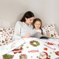 thumbnail image 4 of Manfei Santa Twin Comforter Sets Holiday Bedding Set, Purple Pink 2 Pieces 1 Comforter and 1 Pillowcase, Xmas Reversible, 4 of 6
