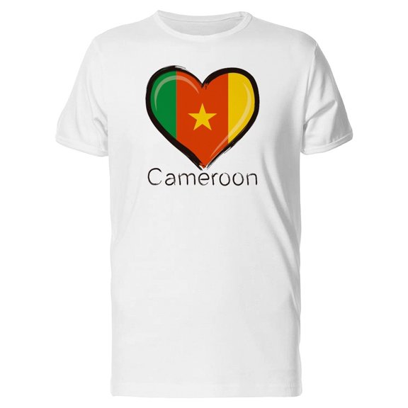 Cameroon Flag Heart Tee Men's -Image by Shutterstock