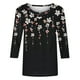 thumbnail image 4 of Fiudx Camisas de Mujer Blusa Holgada con Estampado de Pascua y Cuello Redondo Retro de Manga Tres Cuartos a La Moda para Mujer, 4 of 4