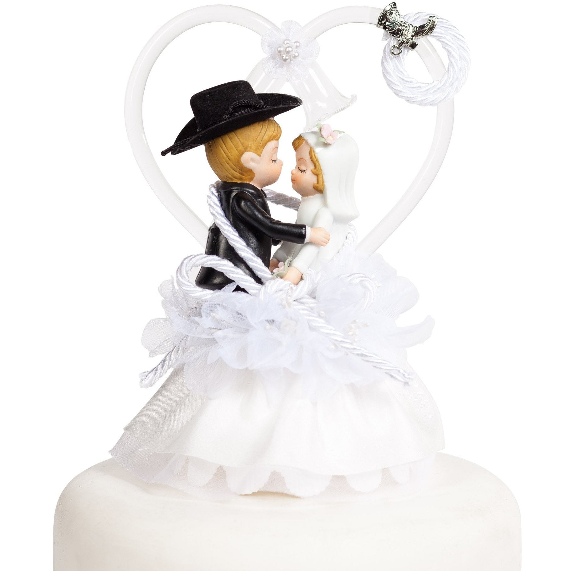 Wedding Western Party  ~Kissing Cowboy & Cowgirl~ Cake Topper Custom Paint 