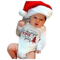 thumbnail image 2 of Gibobby Newborn Baby Boy Christmas Outfit Christmas Tree Embroidery Romper Color Block Bodysuit Jumpsuit Fall Outfit(Brick Red,12-18 Months), 2 of 3