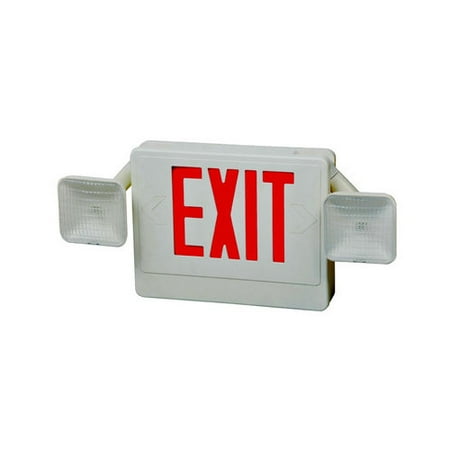 Combo LED Exit Emergency Light Red LED White Housing