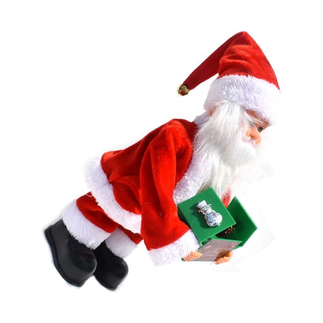 Bearachild Decoración de Navidad, juguete de música eléctrica a pilas, Festival de Año Nuevo, comedor en casa, cafetería, adornos divertidos, regalos Kits de decoración para fiestas Caja azul Bearachild HA069027-01B