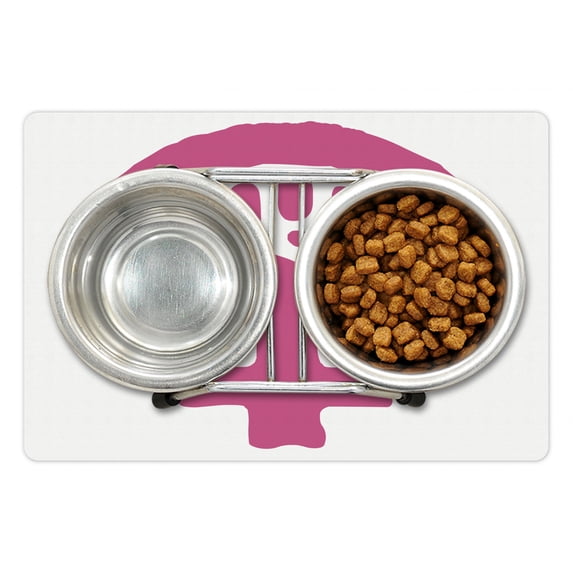 Feminist Pet Mat for Food and Water, Feminine of Feminism Ideology for Human Rights and Gender Equality, Non-Slip Rubber Mat for Dogs and Cats, 18" X 12", by Ambesonne