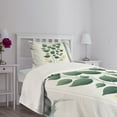 thumbnail image 2 of Ambesonne Eucalyptus Leaves Quilted Bedspread Set 2 Pcs, Minimal Botanical, Twin Size, Reseda Green Yellow Grey, 2 of 4