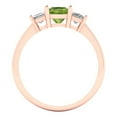 thumbnail image 4 of Three-Stone Engagement Ring for Women - 1.11ct Natural Peridot in 14K Rose Gold Promise Ring, 4 of 6