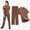 42108-Brown, variant on Unisex Scrubs Set Stand Collar Zipper Nursing Work Uniform with Pockets for Hospital