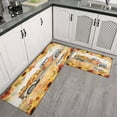 thumbnail image 3 of 2 Pieces Of Kitchen Rugs and Mats Non Skid Washable Fall (132) Kitchen Mat,Floor Cushion Waterproof Rug,Rubber Backed Area Rugs for Laundry 47*17+30*17, 3 of 7