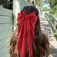 thumbnail image 2 of JIAYUEZHAO3Pcs Big Bow Hair Barrettes,White, Black,Red Silky Satin Large Bows Hair Clip Oversized Hair Ribbons Long Tail Big Bows Hair Accessories,7.08*14.7inch, 2 of 10