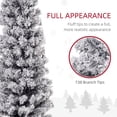 thumbnail image 4 of 7.5ft Black Flocked Pencil Christmas Tree with Realistic Tips | Slim Holiday Decor for Living Room & Entryway | Metal Stand Included, 4 of 7