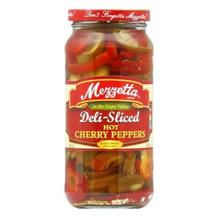 Rtu Hot Pepper - Mezzetta Cherry Peppers Sliced Hot, 16 OZ (Pack of 6)