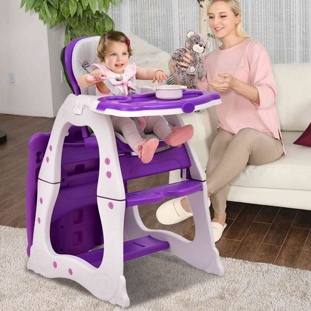 Costway 3 in 1 Baby High Chair Convertible Play Table Seat Booster