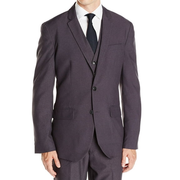 Kenneth Cole NEW Charcoal Gray Mens Size Small S Two Button Grid Blazer