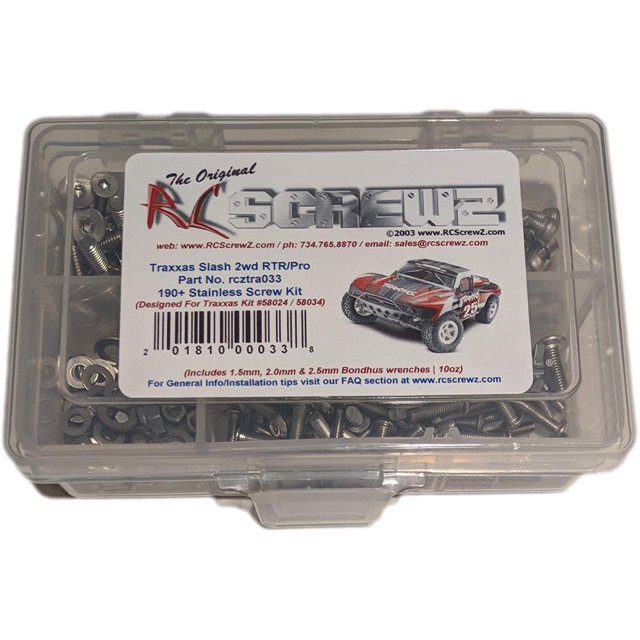 RCScrewZ Kit de Vis en Acier Inoxydable tra033 Compatible avec Traxxas Slash 1/10 2WD 58024 58034