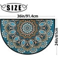 thumbnail image 2 of 30X18 Inch Half Round Door Mat Blue Mandala Half Circle Rug Indoor Anti-Skid Semi Circle Doormat Entrance Floor Rug for Bathroom Kitchen Living Room Area Rugs 24*36in, 2 of 6