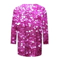 thumbnail image 5 of BVOFAR 3/4 Sleeve Sequin Tops for Women Sparkle Glitter Party Shirts Plus Size Round Neck Loose Fit Blouses 2025, 5 of 5
