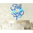 thumbnail image 1 of Fall In Love Wedding Cake Topper Personalized Mirror Blue Cake Topper Cake Decoration Option Available 6-7 Inches Wide, 1 of 1