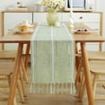 thumbnail image 7 of Cterwk Table Runner with Tassels, Embroidered Cotton Linen Table Runner Boho Table Runners for Christmas Party and Wedding, 90x13 Inches, 7 of 7