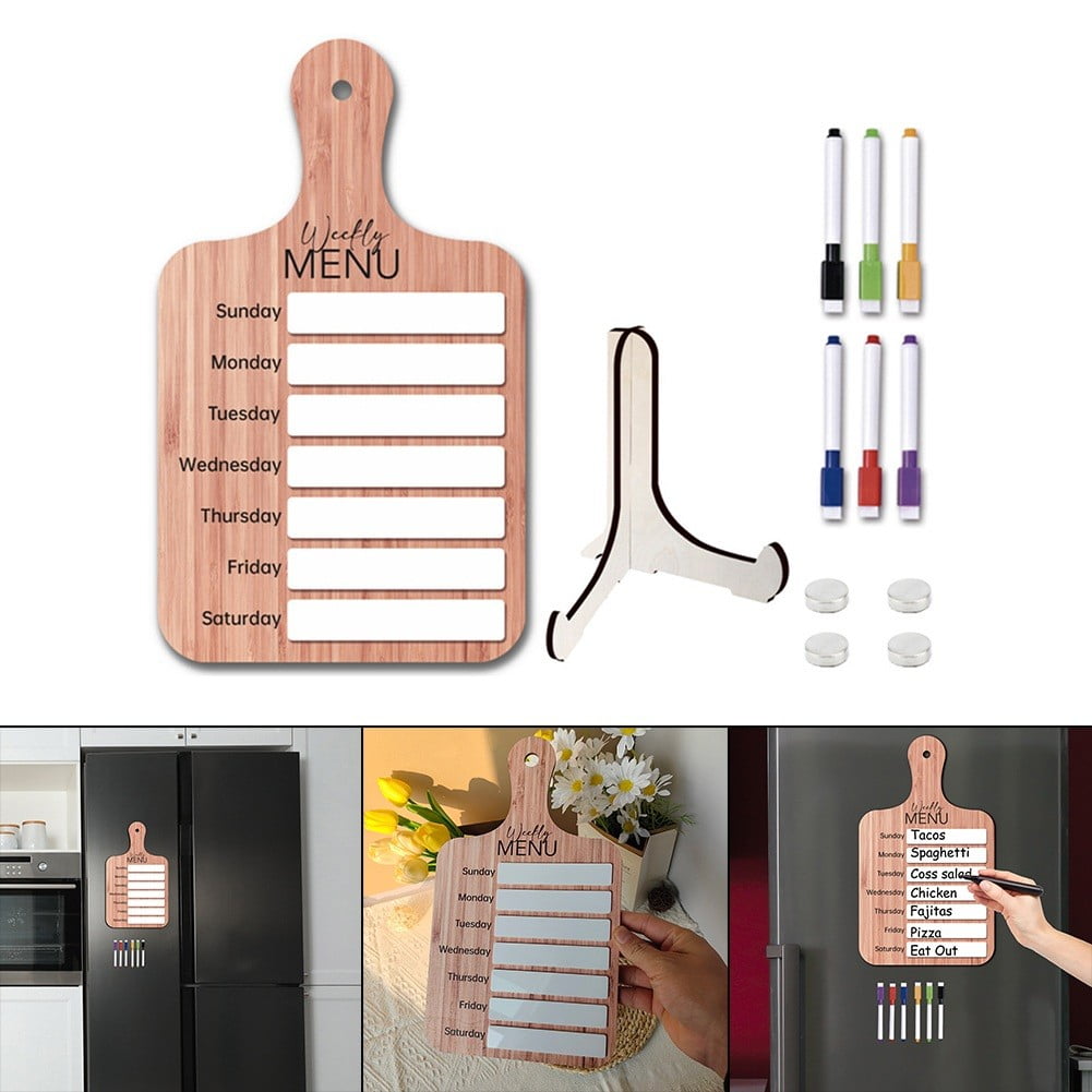 Girlsshop Magnetic Meal Planner Refrigerator Magnet Weekly Menu Board Dinner Meal Planner