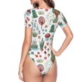 thumbnail image 4 of Naloa Frog and Forest Plants Women's Short-Sleeved Onesie, One-Piece Swimsuit for Parties, dates, clubs - X-Large, 4 of 9