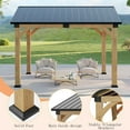 thumbnail image 4 of Auhilence 10x12 FT Cedar Wood Gazebo, Hardtop Gazebo with Galvanized Steel Peak Roof, 4 of 8