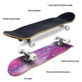 thumbnail image 3 of Bright floral abstract Purple flowers lilies decorated circles and Outdoor Skateboard Longboards 31"x8" Pro Complete Skate Board Cruiser, 3 of 5