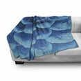thumbnail image 3 of Blue Soft Flannel Fleece Throw Blanket, Abstract Petals of Gerbera Flower with Water Drops Macro Close up Photography, Cozy Plush for Indoor and Outdoor Use, 50" x 60", Blue Pale Blue, by Ambesonne, 3 of 6