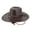 Bronze, variant on Cowboy Hat Western Fedora Hat Faux Leather Cowboy Sun Cap Wide Brim Travel Hat with Neck Cord for Outdoor Wear Wine One Size