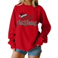 thumbnail image 2 of JFGHDG Christmas Sweatshirts Womens Long Sleeve Tops Womens Sweatshirt Graphic Hoodies Womens Fall Tops Crewneck Sweatshirt Red L, 2 of 5