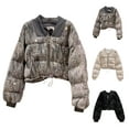 thumbnail image 4 of Otqutp Kids Sequin Jacket Winter Short Puffer Down Coat Teens Girls Glitter Shrug Lightweight Windbreaker Zip Up Outerwear, 4 of 5