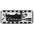 thumbnail image 1 of Movie Theater Kitchen Mat, Monochrome Cinema Projector Inside a Strip Frame Abstract Geometric Pattern, Plush Decorative Kitchen Mat with Non Slip Backing, 47" X 19", Black White, by Ambesonne, 1 of 1