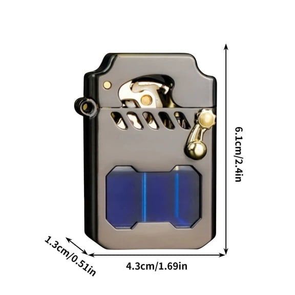 1 Packs Mecha Metal Rocker Lighter Transparent Windproof Kerosene Lighter with Gear Mechanism for Camping Outdoor Smoking Portable Refillable Brushed Metal Lighter