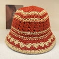 thumbnail image 6 of SikaFu Feng Colorful Stripe Sunshade Hat Handwoven Straw Hat Women's Summer Vacation Beach Sun Hat, 6 of 9
