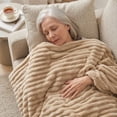 thumbnail image 5 of PBAZIH Flannel Fleece Blanket Soft Cozy Throw for Couch Bed Home Office Travel Lightweight Thick Striped Design Ideal for Lounging Napping or Extra Warmth, 5 of 6