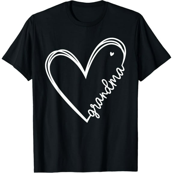 Grandma Heart Women for Christmas Mother's Day Birthdays T-ShirtMen's and women's short-sleeved pure cotton shirts