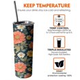 thumbnail image 6 of 20oz Pioneer Flower Skinny Tumblers Stainless Steel Tumbler with Lid and Straw,Vacuum Insulated Double Wall Travel Tumbler Cups with Cleaning Brush for Coffee,Tea, 6 of 6