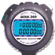 ULTRAK 360 LED Backlight 30 Memory Stopwatch, Black