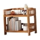thumbnail image 4 of Gabinete de almacenamiento de esquina con estantes de bambú, mueble de almacenamiento resistente de 2 niveles 50cmx30cmx50cm, 4 of 9