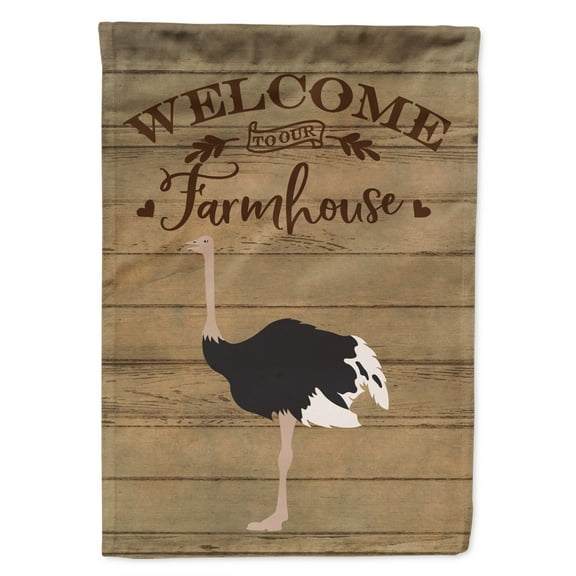 Caroline's Treasures CK6868CHF Common Ostrich Welcome Flag Canvas House Size , Large, multicolor