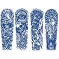 thumbnail image 2 of Etiqueta Engomada Del Tatuaje Brazo Arte Corporal 4 Uds Jesús Manga Completa Pegatinas Calavera Tatuajes Semipermanentes, 2 of 9