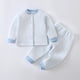 thumbnail image 1 of Cowsor Toddler Baby Fall Outfit Linen Long Sleeve Button Down PocketShirt Tops Striped Pants 2Pcs Clothes Set, 1 of 6