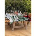 thumbnail image 2 of Outdoor Tablecloth with Umbrella Hole and Zipper, Christmas Snowman Rectangle Table Cloth 60x102 Inch Waterproof Tablecloth, Red Black Plaid Xmas Tree Snowflake Picnic Table Cover for Patio Camping, 2 of 7