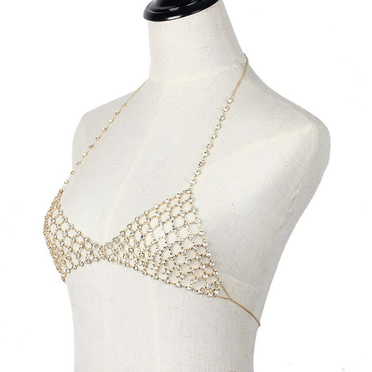 LowProfile Body Chain Rhinestones Body Jewelry Bikini Chain Necklace Hollow  Out Under Bra Design Summer Beach Gifts 
