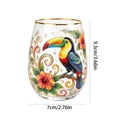 thumbnail image 3 of Hand Blown Crystal Whiskey Glass Cup,Bird & Floral Art Tumbler,Hummingbird Stemless Wine Glass,for Home Table Decor, 300ml,1 Pack, 3 of 7